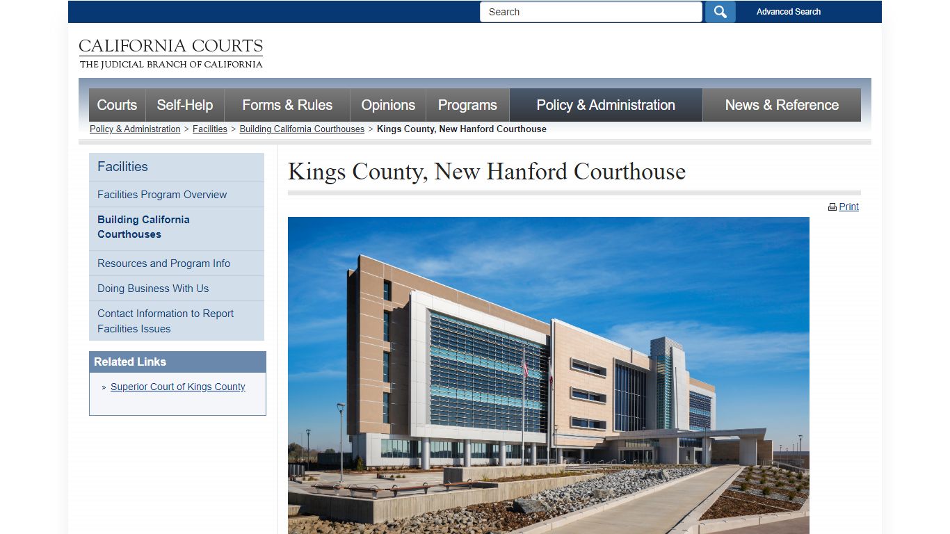 Kings County, New Hanford Courthouse - facilities_program - California